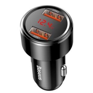 Auto punjač BASEUS Magic 2x USB QC 3.0 45W crni